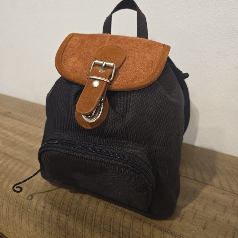 Vintage 90s Y2K Mini Black Backpack 1990s Nostalgia